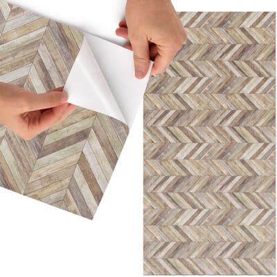 Tulup Meubelfolie - Tijdloos visgraatmotief Decoratiefolie - 75x150 cm - Bruin Meubelfolie - Decoratiefolie - Rustiek Meubelfolie - Meubel Wrap Folie - Woonkamer decoratie - Achtergronden en patronen