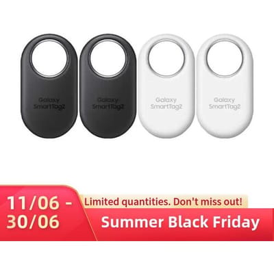 Samsung Galaxy SmartTag 2 Bluetooth Tracker - 4 Pack (2x Zwart en 2x Wit)