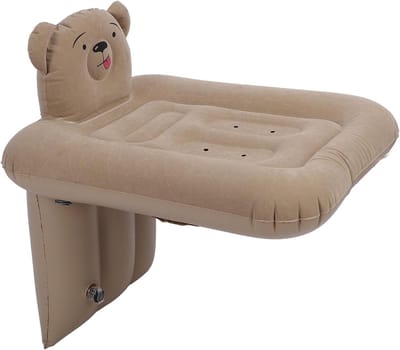 Opblaasbaar Kinderbed - Reisbed peuter - Comfortabel reizen - Inclusief veiligheidsgordel - 80 x 60 x 82 cm - Grijs