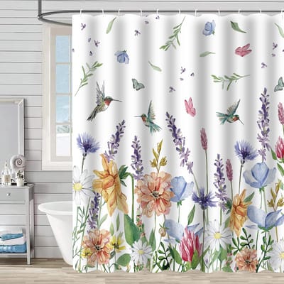 VHV - Douchegordijn - Douche gordijn - Douchegordijnen - Waterdicht douchegordijn - Wasbaar douchegordijn - Badkamergordijn - Douchegordijn badkamer - Voor badkamer douche bad - Voor thuis camper hotel - 180x180 cm - Stijl 34