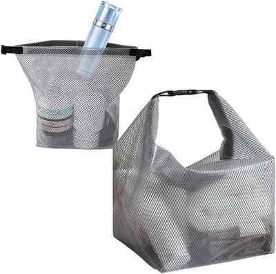 Toilettas- toilettas dames-toilettas heren-Toilettassen voor dames - 2-delige waterdichte toilettassen - Transparant rasterontwerp - Toilettassen in reisformaat - Wassen - Make-up - Waterdichte tas voor de sportschool (grijs)