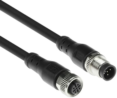 ACT Industrial 1,50 meter Sensor kabel M12A 5-polig male naar M12A 5-polig female, Superflex Xtreme TPE kabel, afgeschermd
