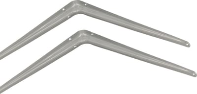 AMIG Plankdrager/planksteun van metaal - 2x - gelakt zilver - H400 x B350 mm