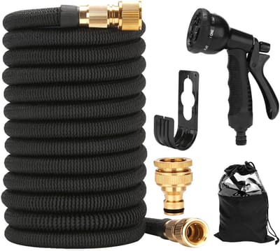 SnelShoppen - Flexibele Tuinslang 22,5 m - Uittrekbare Waterdichte Tuinslang met 8-Functie Spuitkop - Kinkvrije Tuinslang van Duurzaam Polyester - Inc
