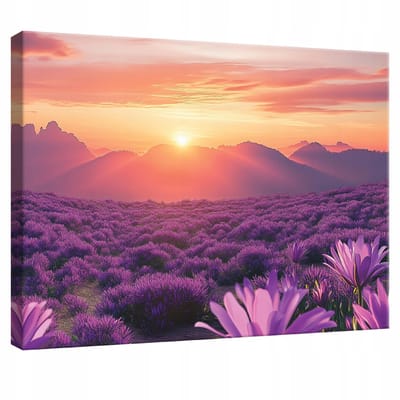 WALLARENA - Canvas schilderij - 100x70 cm - afbeelding van bergen en natuur voor slaapkamer, woonkamer en keuken