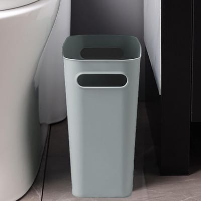 Smalle Prullenbak - Kleine Afvalmand - Ruimte Besparen - Met Handvatten - 108 x 98 x 5 - Grijs