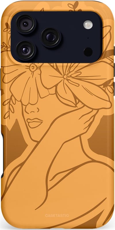 Casetastic hoesje geschikt voor Apple iPhone 17 Pro Max - MagSafe - Dubbellaagse bescherming - Botanische Elegantie - Fashion Case - Goud Bruin Terracotta