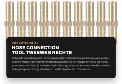 Dailygoods- Slangverbindingsgereedschap - Twee-weg Connector - Slangaansluiting - 8 mm - 10 Stuks - Hoogwaardige Kwaliteit - Buiskoppeling