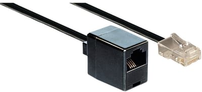 RJ45 - RJ45 4-aderige ISDN telefoon verlengkabel / zwart - 15 meter