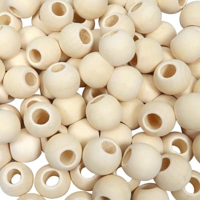 100 Stuks Houten Kralen met Grote Gat 20mm Ronde Natuurlijke Losse Spacer Kralen voor DIY Handwerk en Sieraden Maken