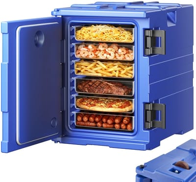 Geïsoleerde Voedselbox - Catering Warmbox - Voedsel Transport - Stroomloos Temperatuur Behoud - 90 Liter Capaciteit - Blauw