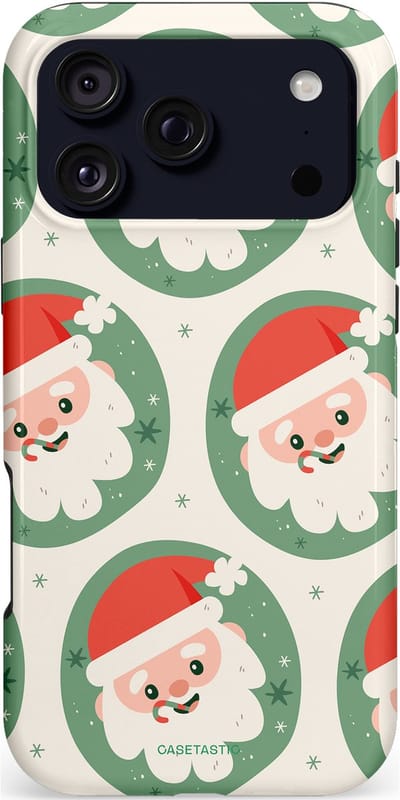 Casetastic hoesje geschikt voor Apple iPhone 17 Pro Max - MagSafe - Dubbellaagse bescherming - Zuurstok Groen Witte Kerstman - Fashion Case - Wit Saliegroen Crème Terracotta