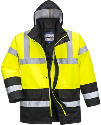 Portwest hi-vis contrast werkkleding verkeersjas jas Geel S466 MAAT XS