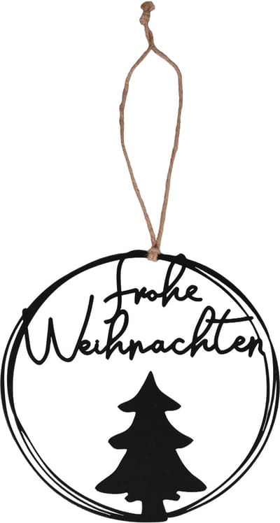 UNUS® Hanger decoratieve metaal rond Fröhliche Weihnachten kerstboom