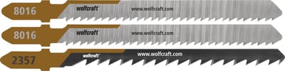 wolfcraft - Vlonder Decoupeerzaagbladen - 3 stuks - Voor fijne rechte en bochtensneden zagen in vlonders, hardhout & WPC - 2357000