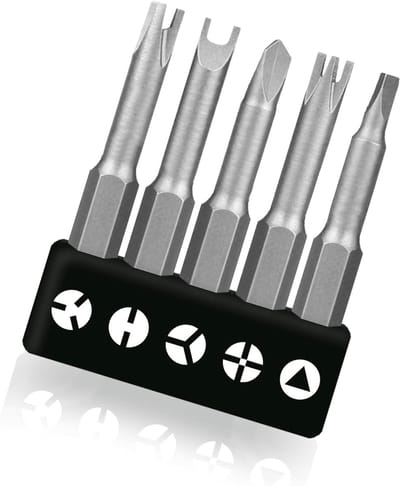 Set van 5 speciale schroevendraaiers - U-vormige, Y-vormige en driepuntige bits voor precisiewerk en boren