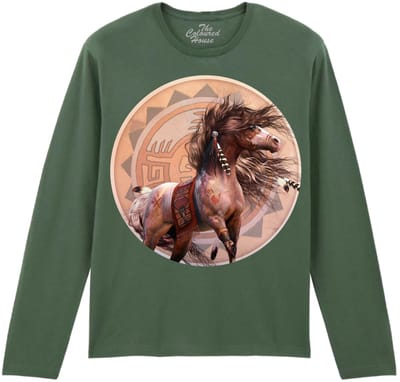 Paard Spirit Warrior Circle The Coloured House Longsleeve T-shirt XXL