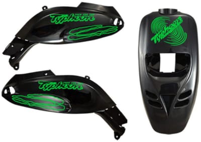 Piaggio Typhoon Stickerset - Cyclone - Fluor Groen