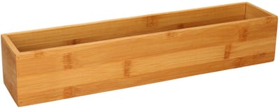 5Five lade orgaiseer bakjes - 2x - sorteer box - bamboe hout - 38 x 8 x 7 cm - ladeverdelers - Deviders