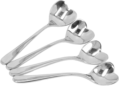 Set van 4 Hartvormige RVS Koffielepels - Perfect voor Thee, Suiker en Dessert Gebruik
