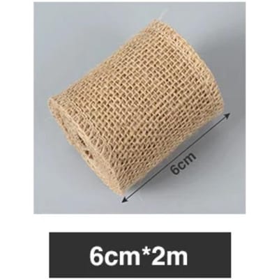 2 Meters Jute Burlap Hessian Rolls Rustic Vintage DIY Ornament Burlap Home Decor Birthday Wedding Party Christmas Decoration 2 Meters Length
