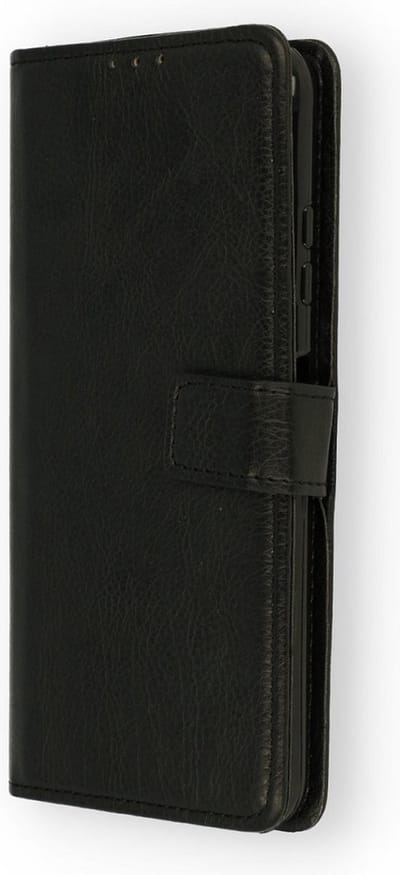 LuxeBass Hoesje geschikt voor Oppo Reno 8 - Boekhoesje met kaartvakken - Zwart gsm hoesje - telefoonhoes - telefoonhoesjes