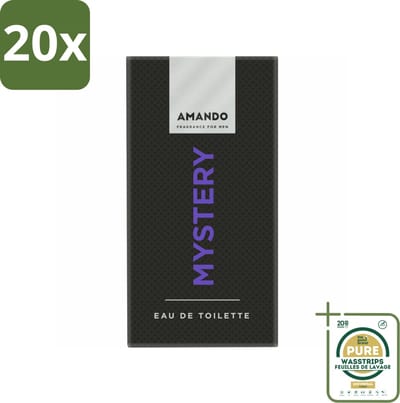 20 x Amando Mystery Eau de Toilette 50 ml - Grootverpakking - Amando Mystery Eau De Toilette - Mannelijke Geur - Mysterieuze Geur - Kruidige Geur - Vanille Geur