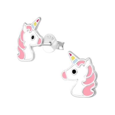 Aramat Jewels | Oorbellen | Unieke Zilveren Unicorn Oorbellen - Eenhoorn Thema | | | |7mm | Zilver | Kinderen | Verkleurd niet