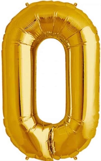 CHPN - Folieballon - 0 jaar - 80CM - Cijferballon - Gouden ballon - Ballon - Feestdecoratie - Verjaardag - Party - Verjaardag - 0 - Nul - Goud