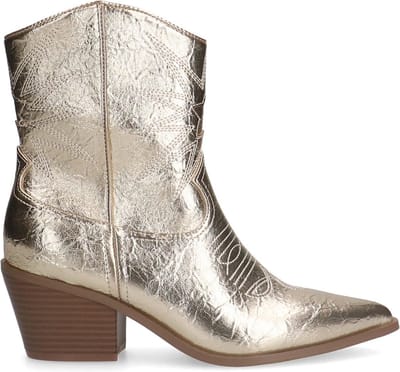 Sacha - Dames - Gouden metallic cowboylaarsjes - Maat 36