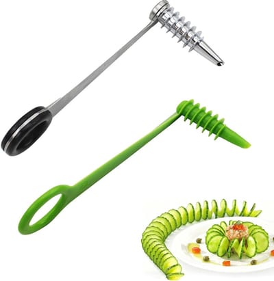 Handmatige Spiral Cutter voor Groenten en Fruit - 2 Stuks - Ideaal voor Aardappelen, Komkommers en Wortels - Praktische Keukenaccessoires voor Gezonde Gerechten
