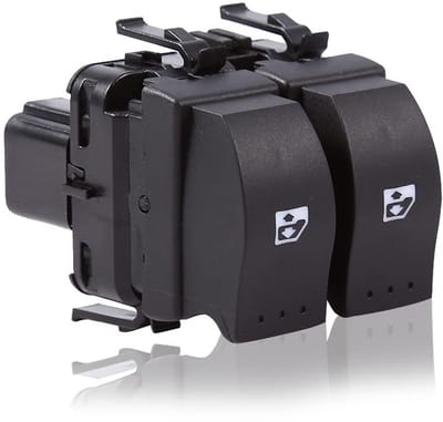 Allecto - Window Control Switch - Elektrische Raamknop - Dubbele Schakelaar - Zwart - Voor Renault Megane - Hoogwaardige Kwaliteit