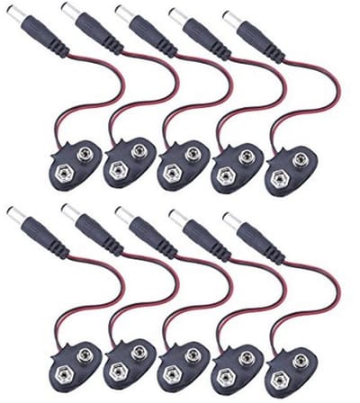 10 Stuks 9V Batterij Verbinding Kabel Clip met 2.1 x 5.5mm Male DC Plug voor Arduino