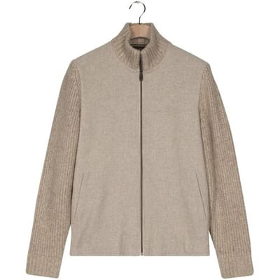 Baileys Vest Knitted Cardigan Zip Front Flanel Fabric Kitt / male