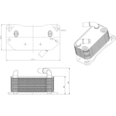 Olie radiator, motorolie NRF 31843