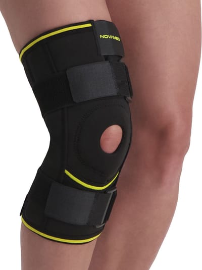 Novamed Kniebrace met Scharnieren - Verstelbare Knieband - Kniebandage - Maximale Ondersteuning - Compressiebrace Knie - Zwart - Maat M