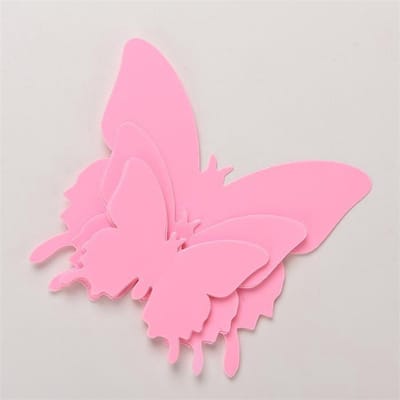 3d muurstickers | vlinder |effen | kinderkamer | babykamer | decoratie | 12 stuks | roze