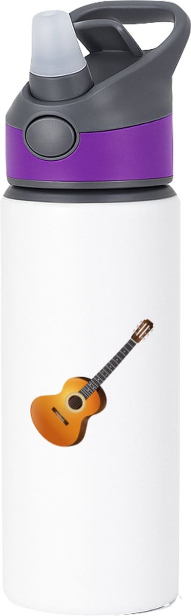 Hacebo® - Gitaar waterfles met rietje paars - Muziek - Gitaristen - Instrument - snaarinstrument - muzikanten - water fles - 650ML