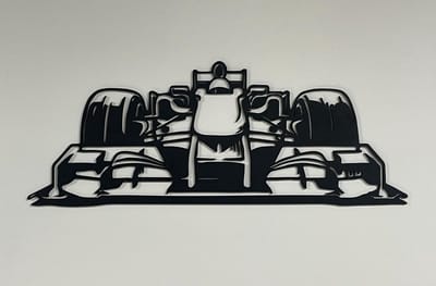 Formule 1 auto Max Verstappen van hout - wanddecoratie - muurdecoratie - kunst - decoratie - sierwerk - Formule 1 - jongenskamer - mancave - mancave decoratie