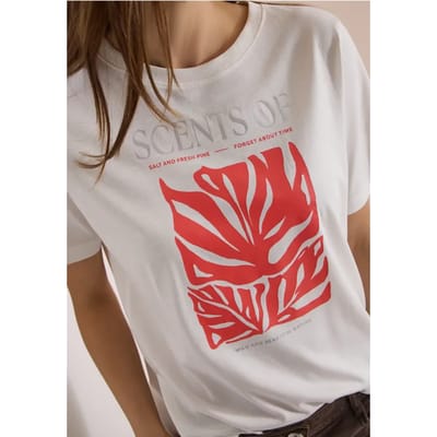 Shirt met ronde hals en print op de voorkant