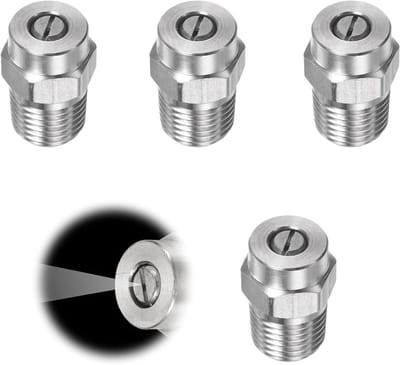 Inovra Plus - 4 stuks schroefdraadsluitringen voor hogedrukreiniger - RVS - 25 graden opening - 1236 mm - 1/4 inch NPT Verbeter de prestaties van je hogedrukreiniger met deze schroefdraadsluitringen - ideaal voor waterbezems en ondervloerreinigers.