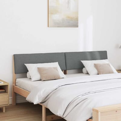 vidaXL - Gestoffeerd - hoofdbord - Donkergrijs - 200 - cm - Massief - grenenhout