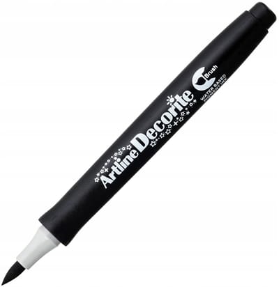 Artline Decorite Brush Marker Permanent Zwart