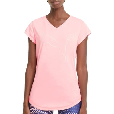 PUMA Train Favorite Heather Cat Tee Sportshirt Vrouwen - Maat XS