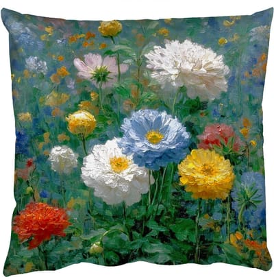 Sierkussens - Kussentjes Woonkamer - 50x50 cm - Close-up - Veld - Bloemen - Kleurrijk