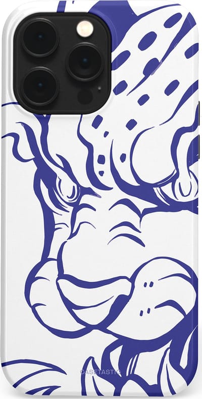 Casetastic Hoesje Geschikt voor Apple iPhone 14 Pro Max Magsafe - Stijlvolle Beschermende Duo-layer Case - Blauwe Panter Hoofd