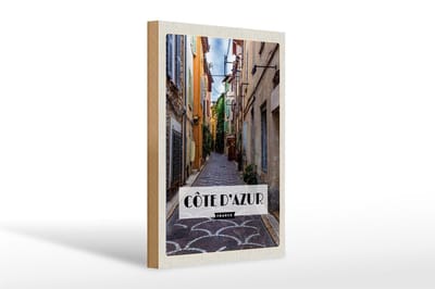 Holzschild Reise 20x30cm cote d'azur Mittelmeerküste
