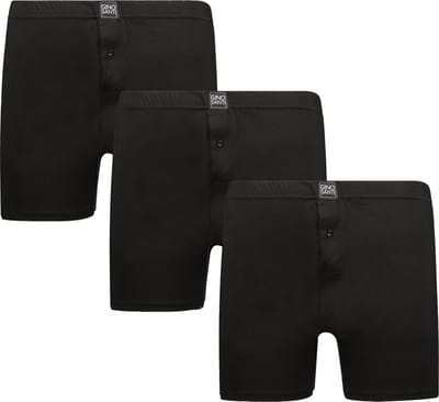 Gino Santi Heren Boxershort - Klassieke fit - 3-pack Zwart - Wijde Short | Maat S