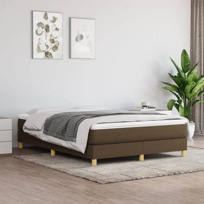 vidaXL - Boxspring - bed - stof - donkerbruin - 140x190 - cm