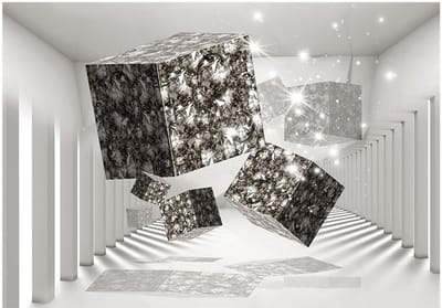 Fotobehangkoning - Behang - Vliesbehang - Fotobehang Moderne Kunst - 3D - Modern Art - 300 x 210 cm
